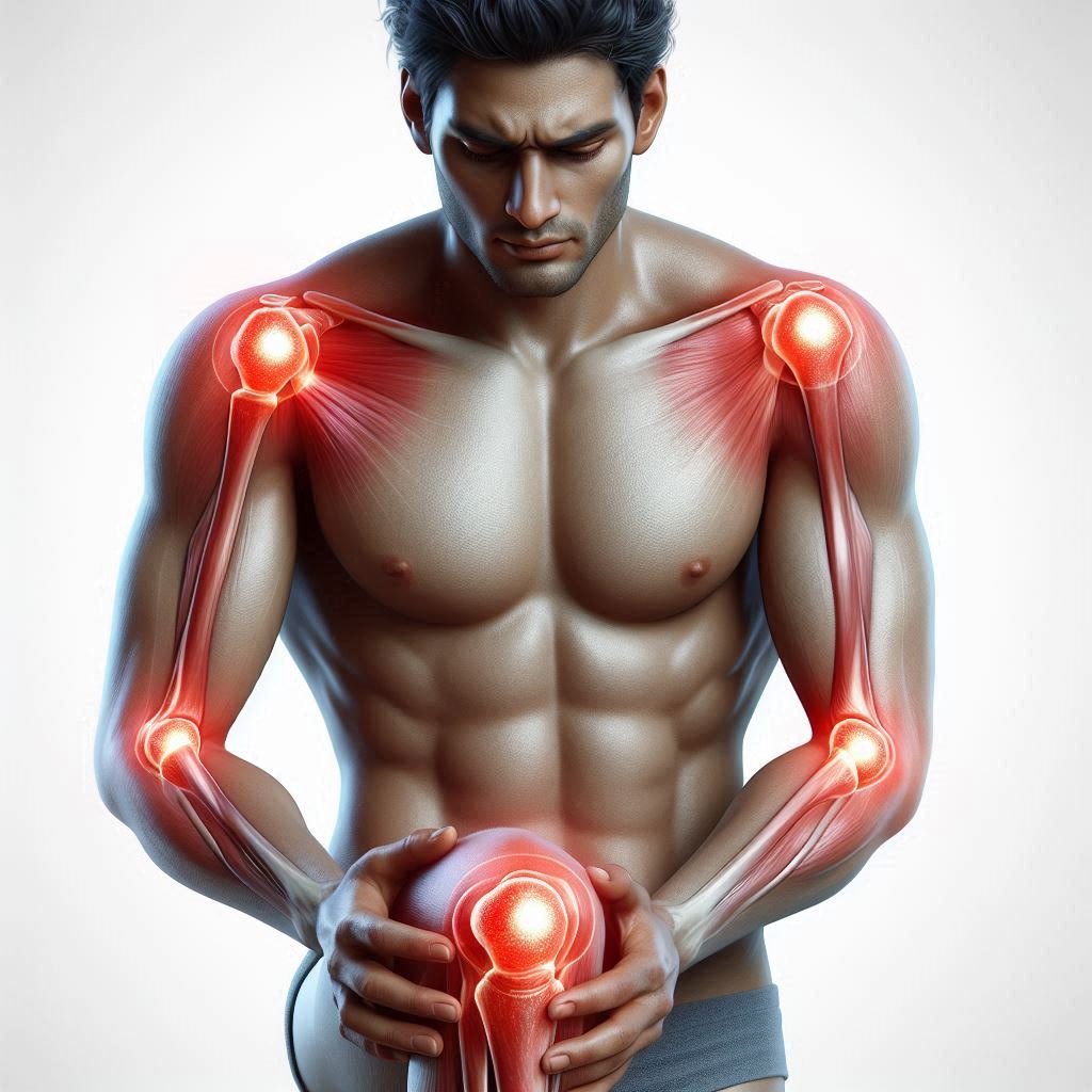 human joints pain areas knee shoulder elbow illustration